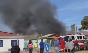 Almacén es consumido completamente en feroz incendio en la región de Coquimbo [VIDEO]